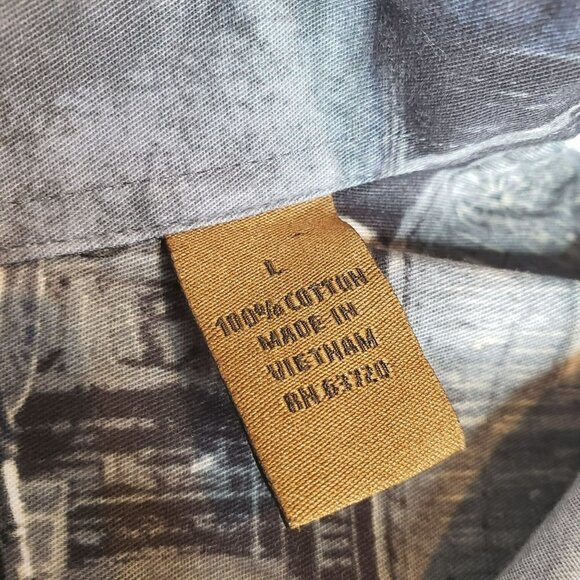 VTG Mens Classic Motorcycle Moto Shirt Button down Large Long Sleeve Cotton Bike - Picture 6 of 11